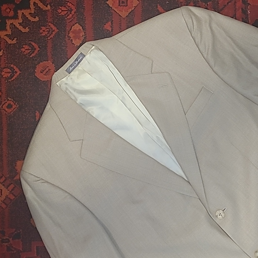 OSCAR DE LA RENTA SILK WOOL BLEND CREAM SPORT COAT BLAZER
